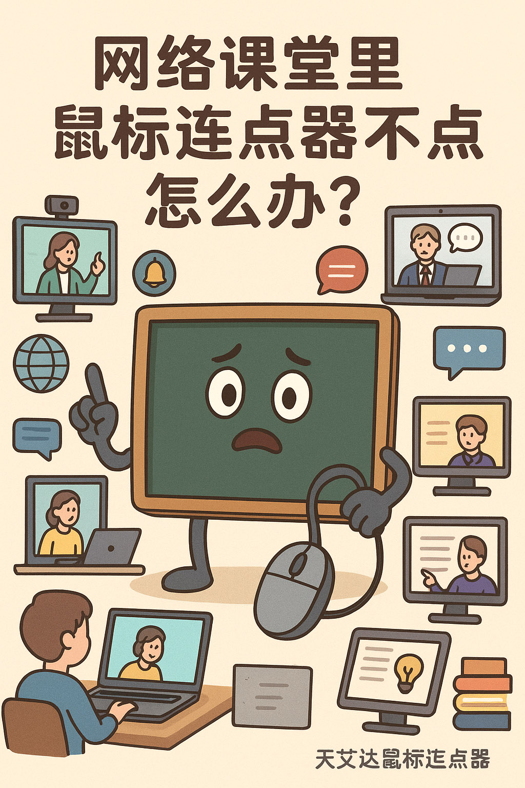 网络课堂里鼠标连点器不点击怎么办?