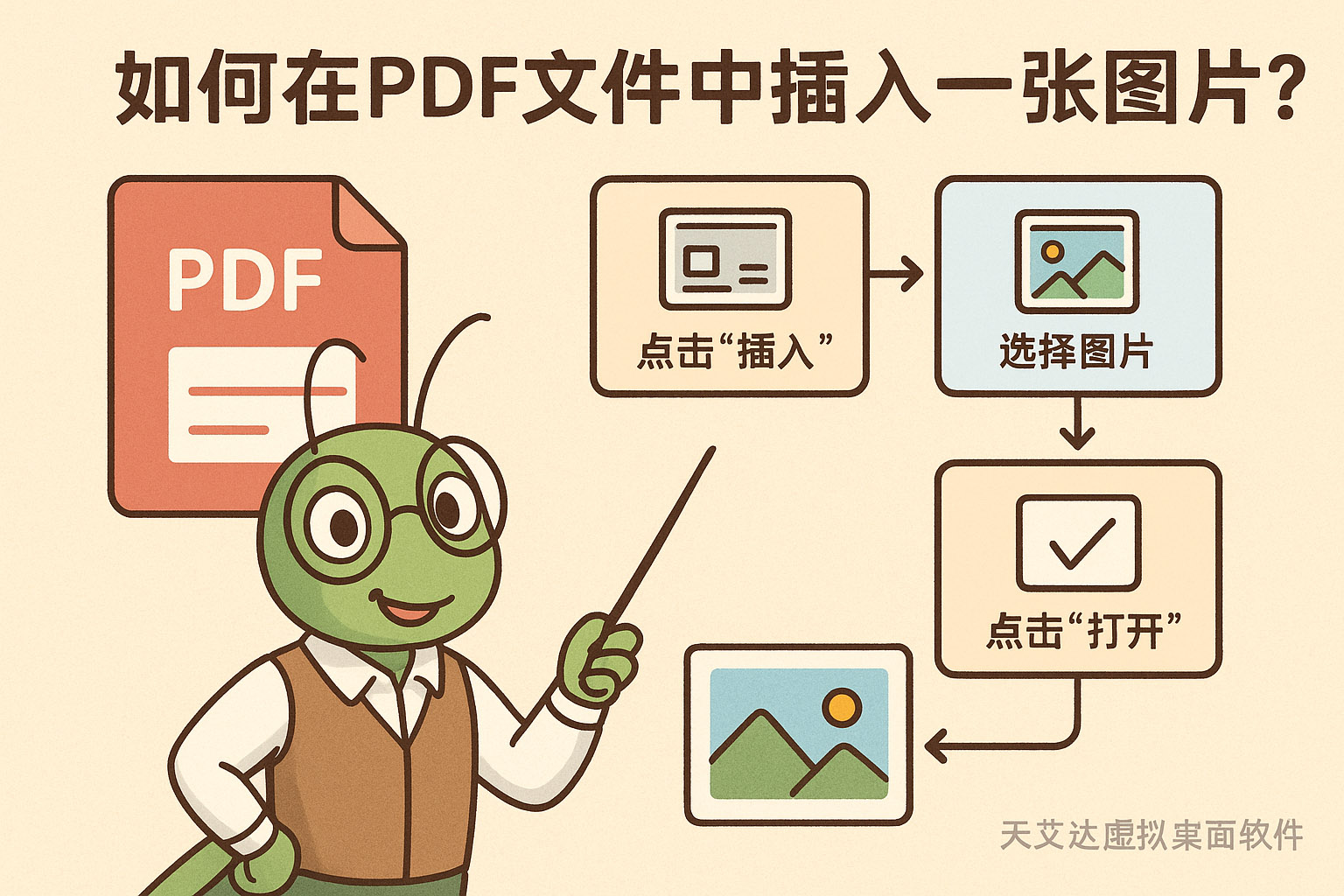 如何在PDF文件中插入一张图片?