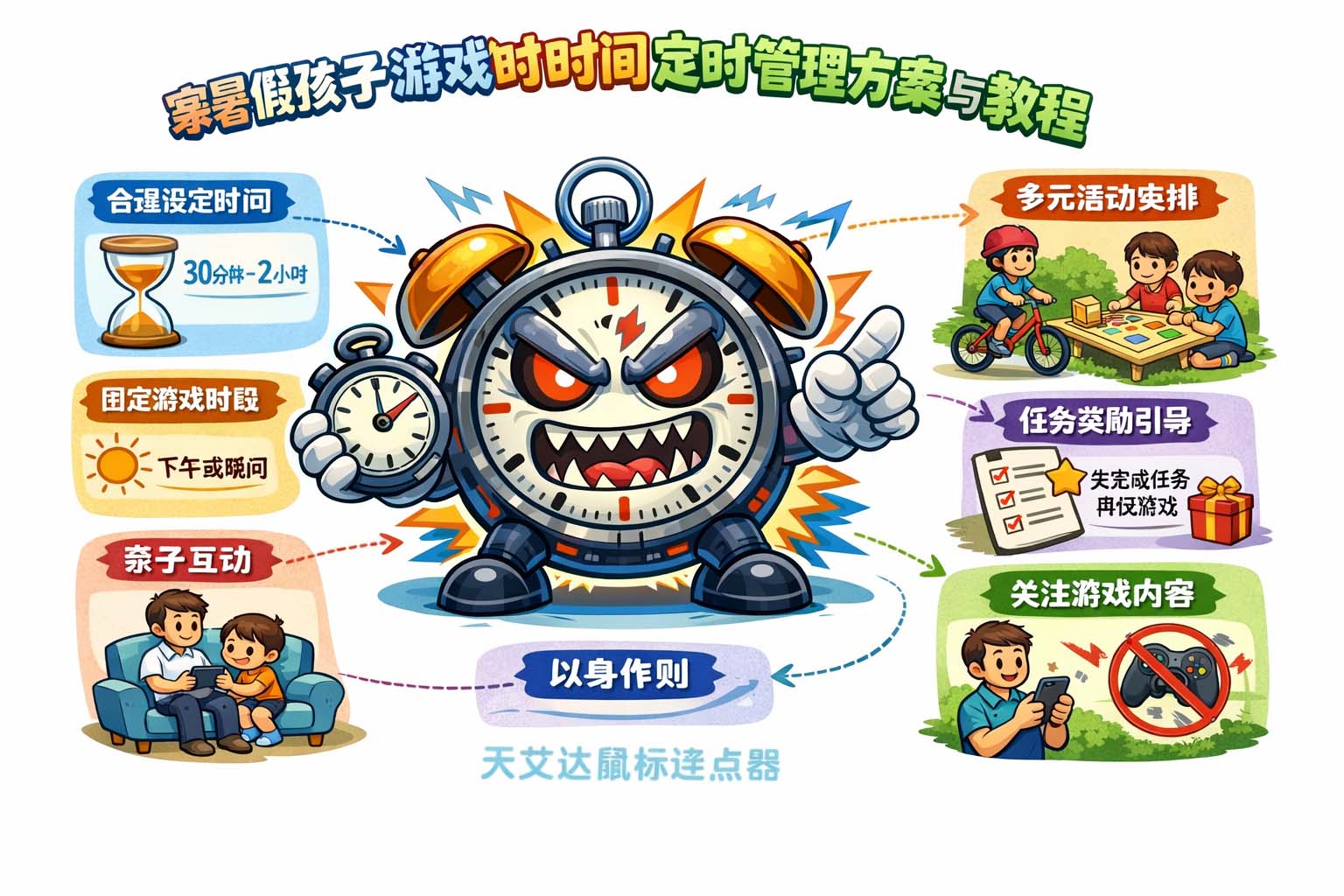 寒暑假孩子游戏时间定时管理方案与教程