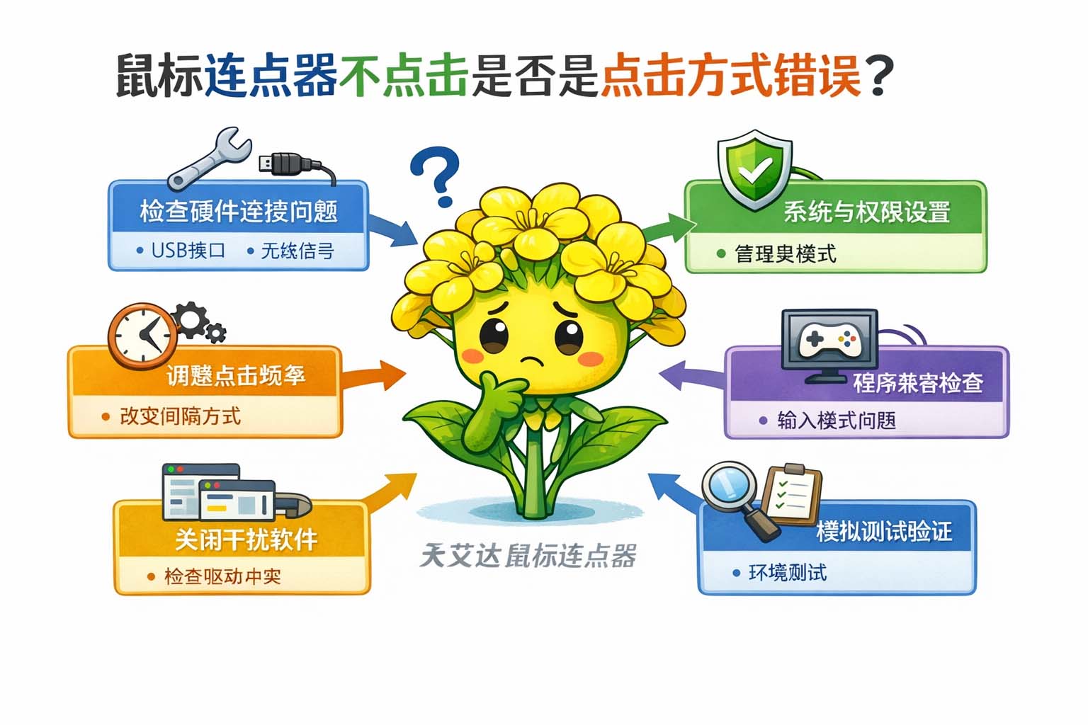 鼠标连点器不点击是否是点击方式错误?