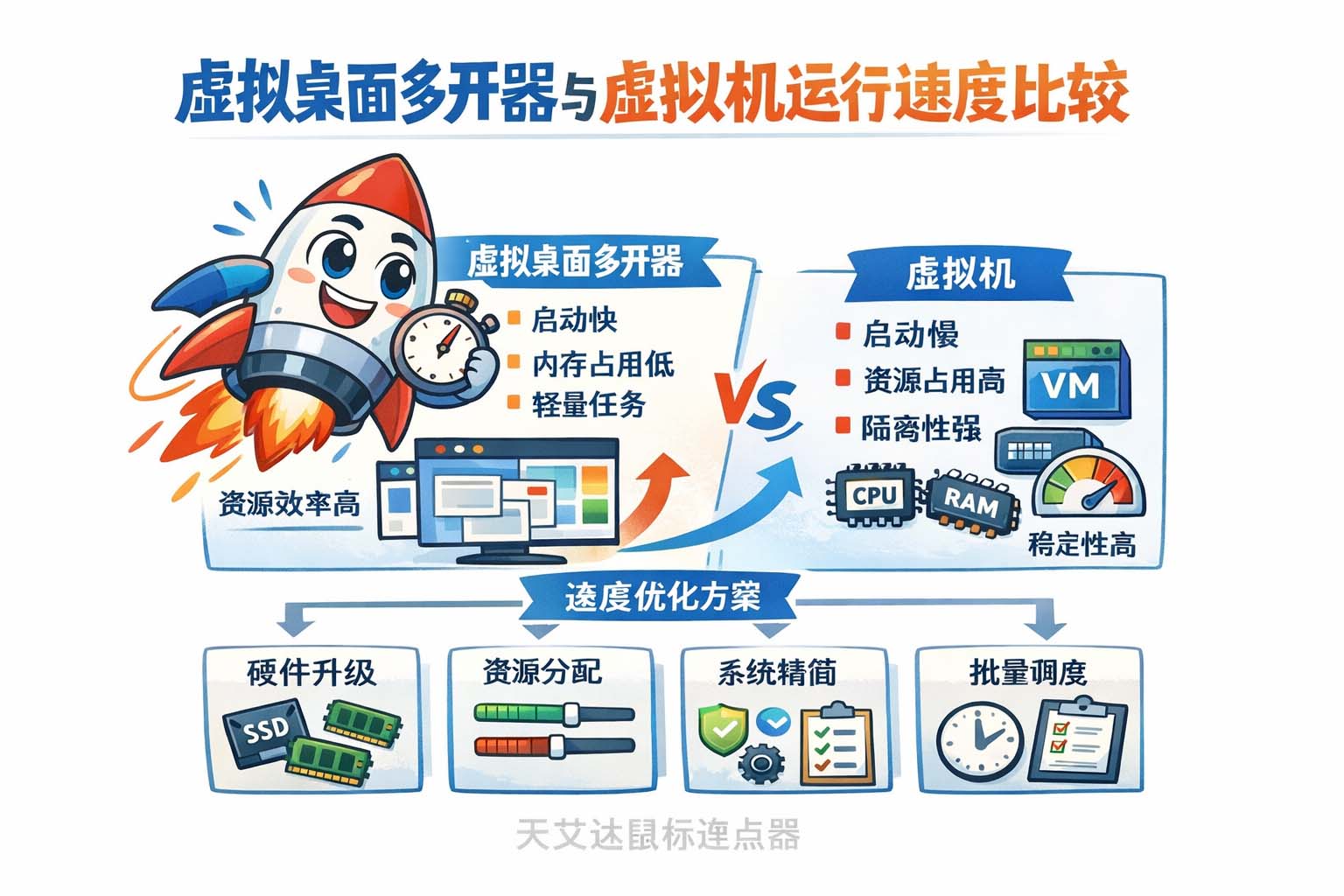 虚拟桌面多开器与虚拟机运行速度比较