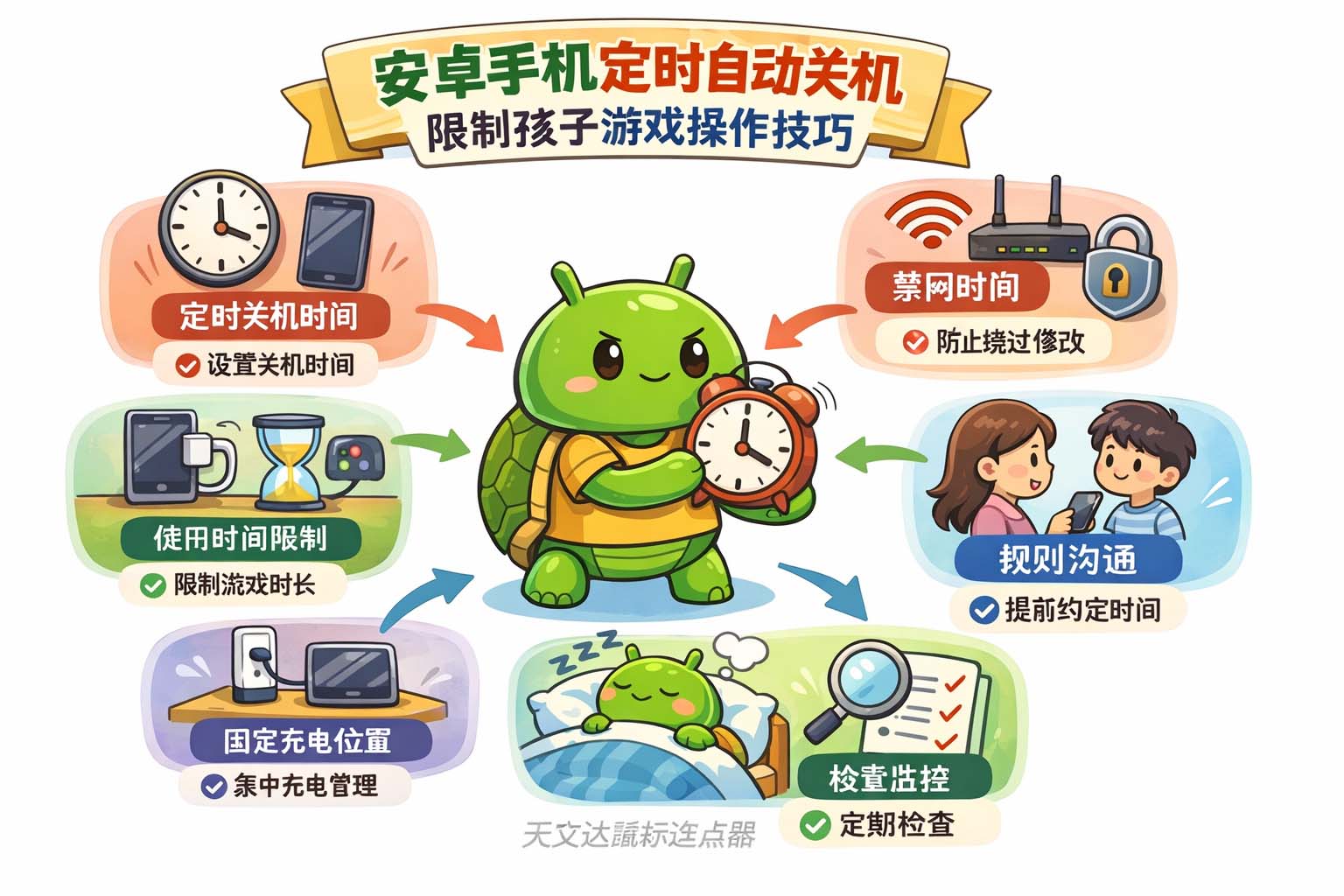 安卓手机定时自动关机限制孩子游戏操作技巧